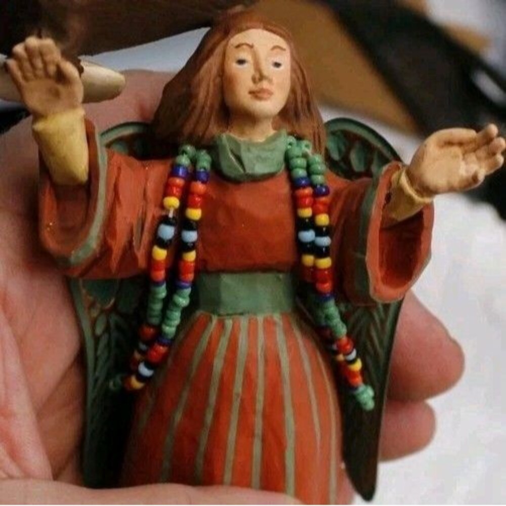 HALLMARK Keepsake Ornament Soaring With Angels Folk Art Americana 1998